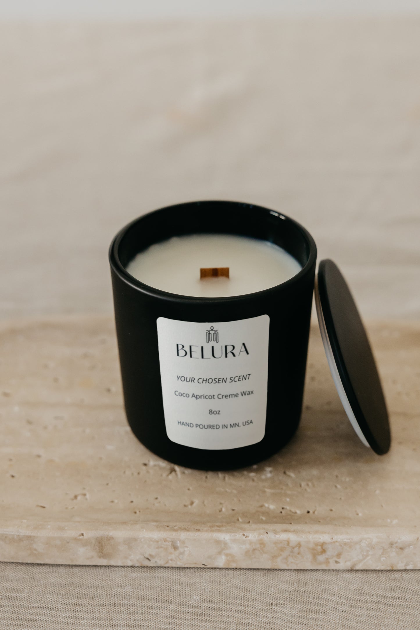 Organic candle with Coco Apricot Creme Wax