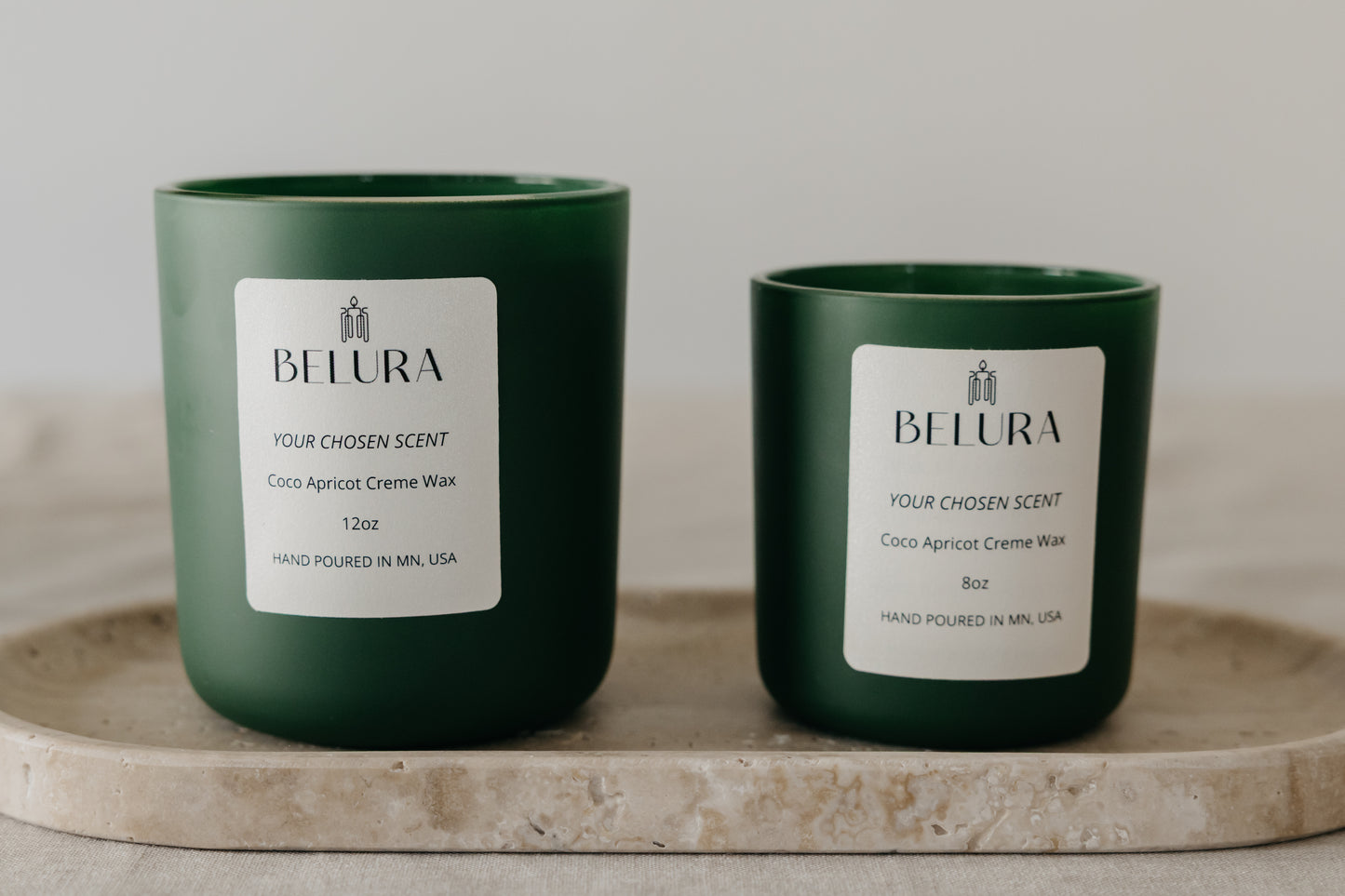 Non-toxic candles on tray
