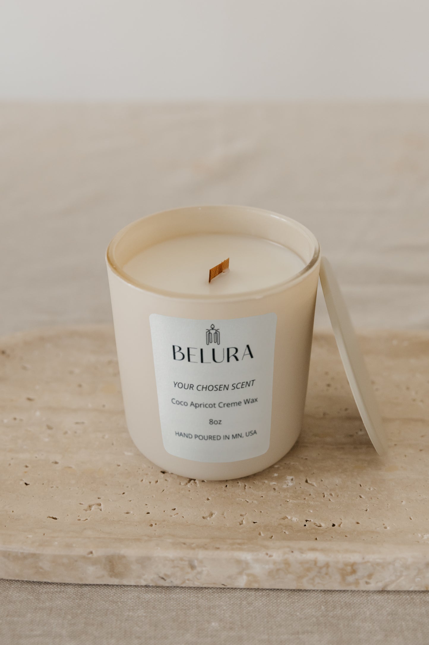 Matte Cream Jar Candle with Coco Apricot Creme Wax