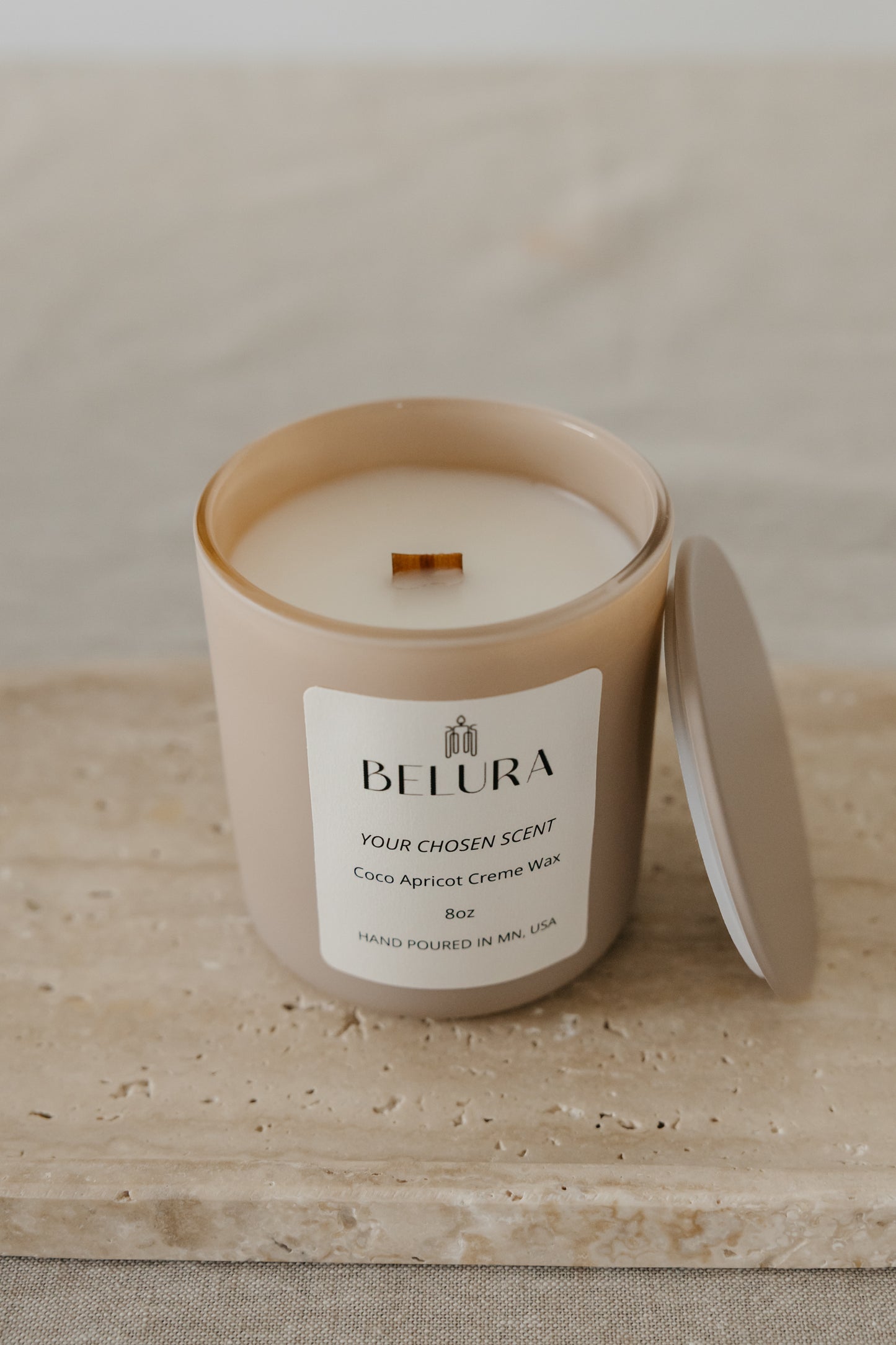 Organic candle with Coco Apricot Creme Wax