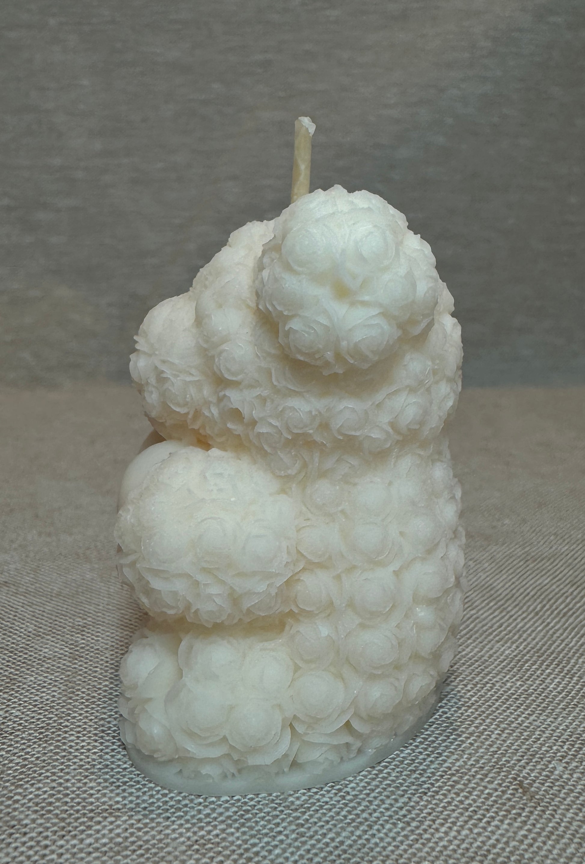 Small Rose Bear Organic Candle - off white