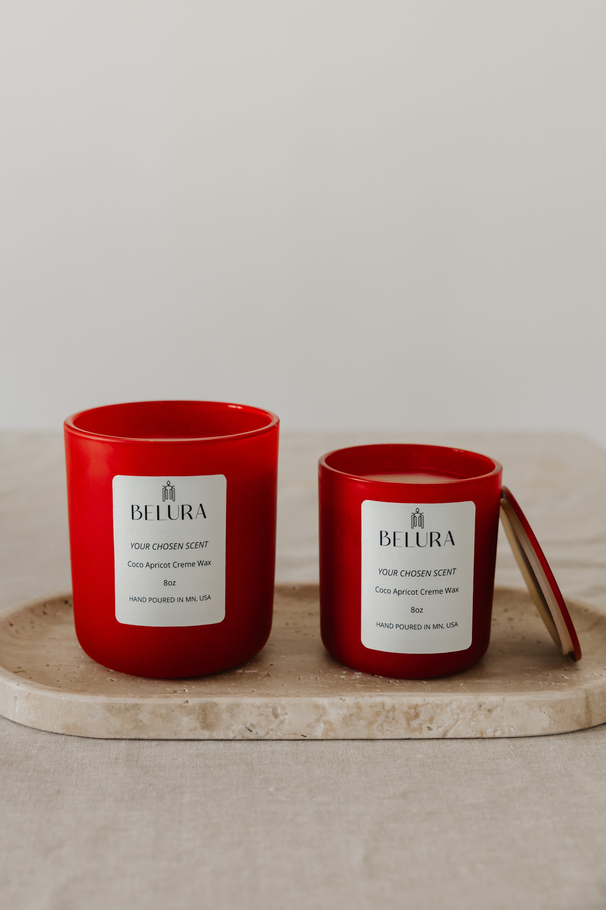 Clean burning jar candles in red