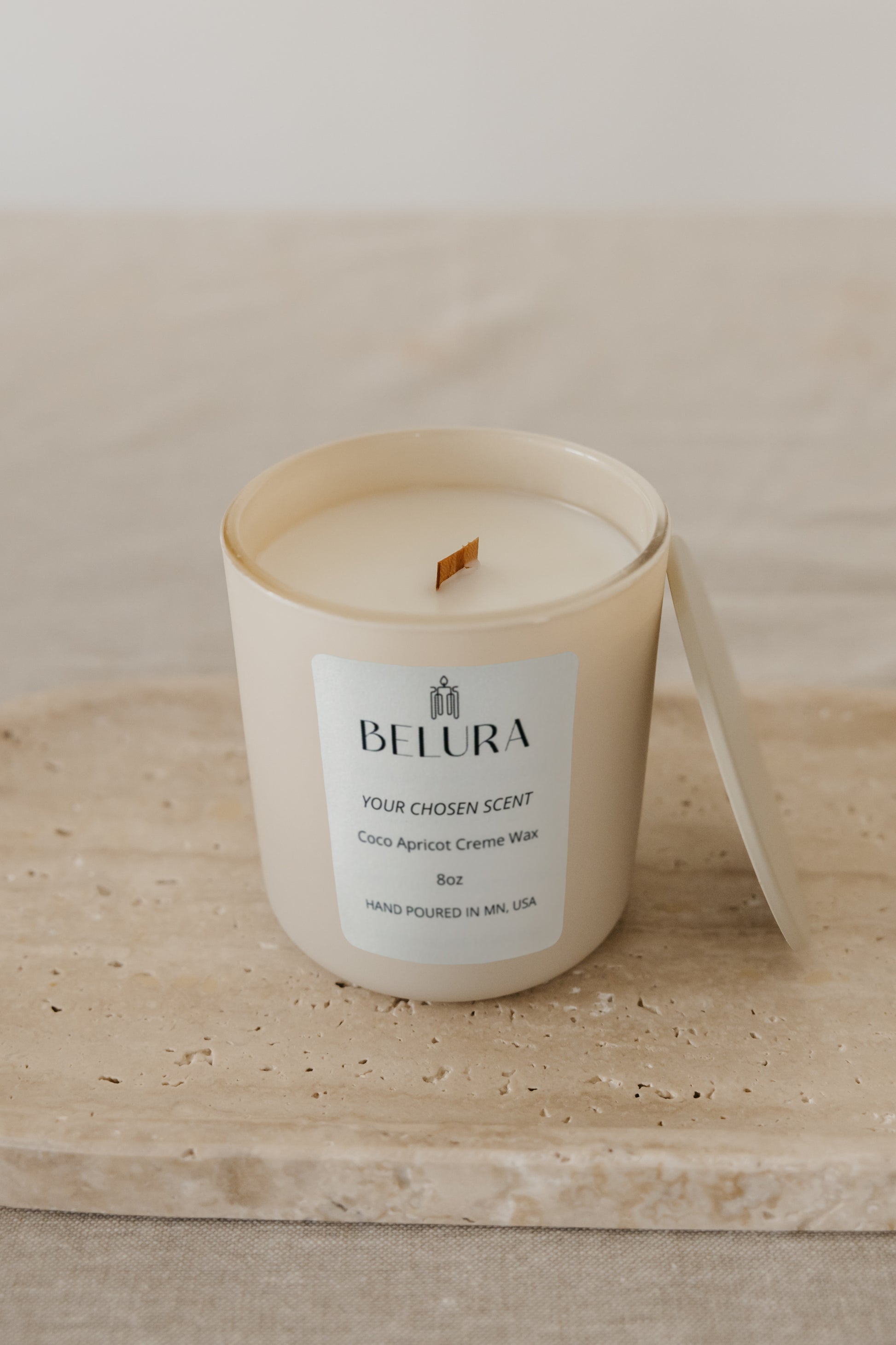 Matte Cream Jar Candle with Coco Apricot Creme Wax