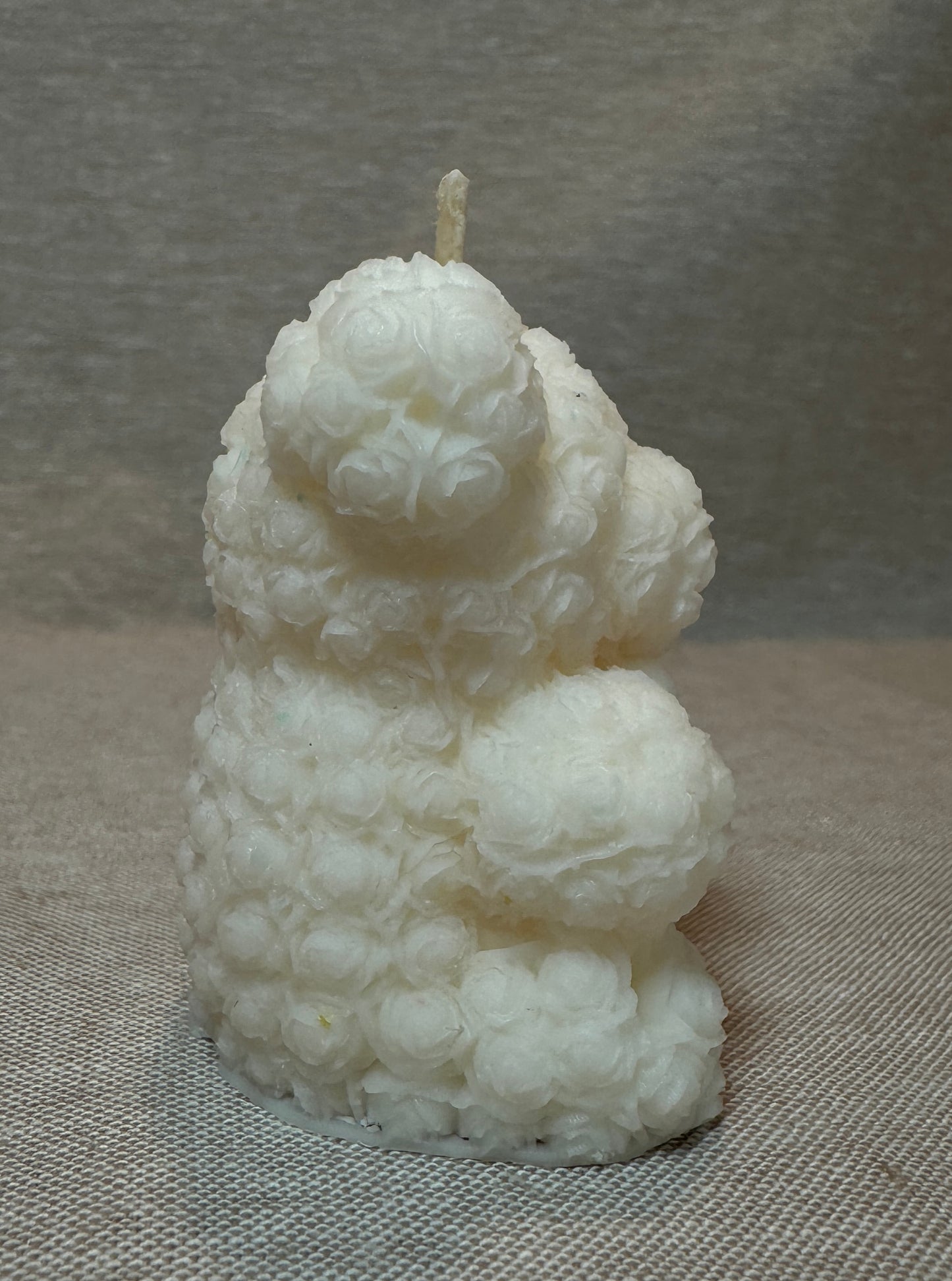 Small Rose Bear Candle - side